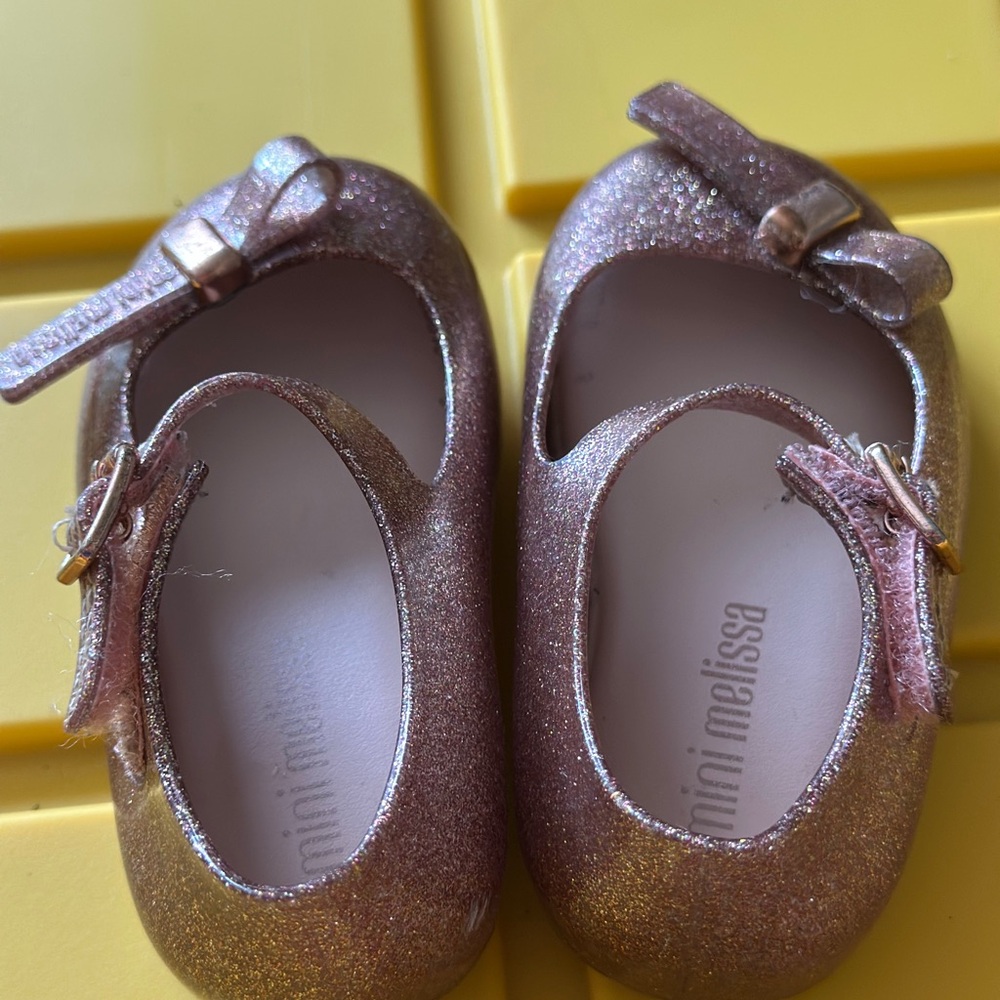 Mini Melissa Sparkly Pink Dress Shoes - Picture 5 of 8
